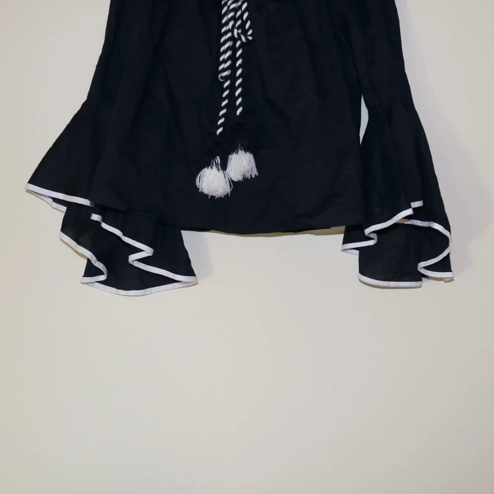 MISA Los Angeles Loris Off-the-Shoulder Top in Dark Blue - Picture 5 of 12